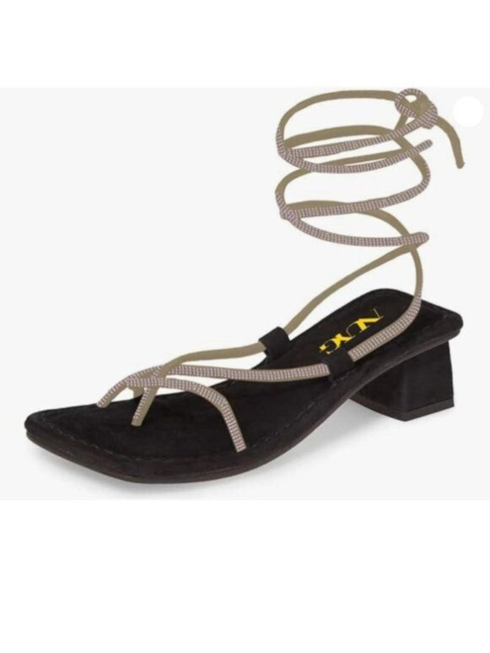 Black Sexy Gladiator Block Low Heel Sandals Ankle Strap Open Square Toe Shoes